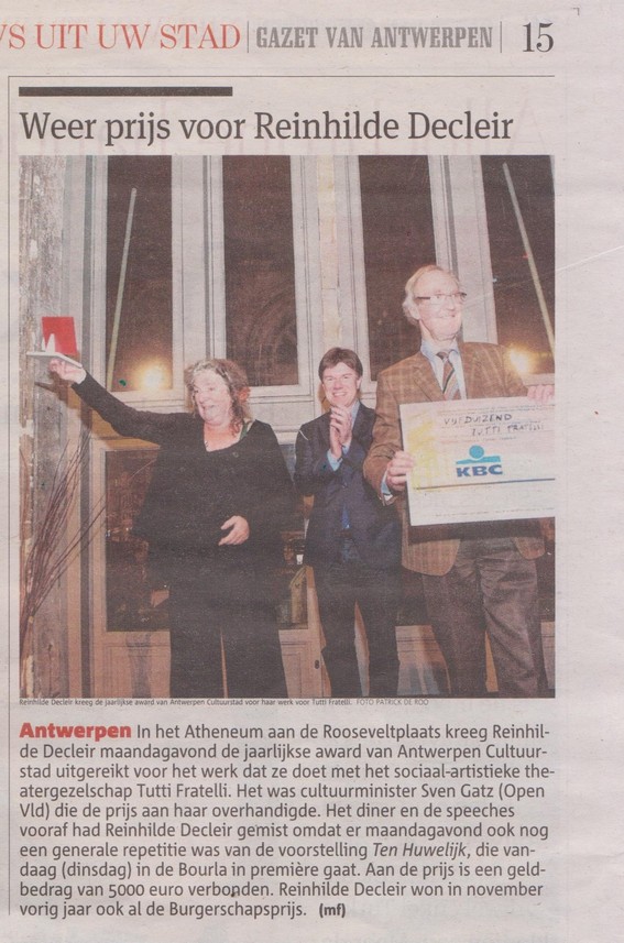 GvA 20150127_Weer prijs voor Reinhilde Decleir web